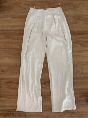 JLUXLABEL White Pleated Men's Dress Pants